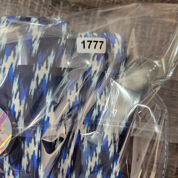 Karen Kane Womens Jumpsuit L Blue White Ikat Print Boho Resort Made in USA - Picture 9 of 9